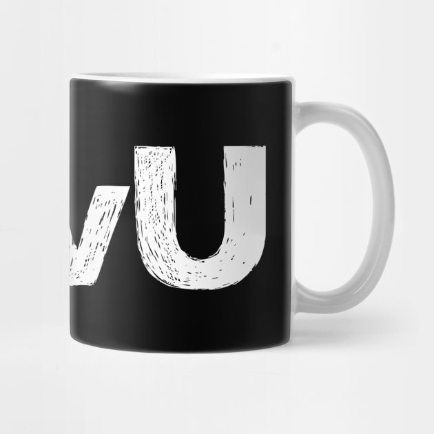 UwU - A - Word typography quote meme funny gift merch grungy black white tshirt by FOGSJ